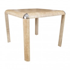 Grasscloth and chrome center table